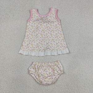 Nuevo Pelele Azul de Manga Corta para Bebés Niñas con Cuello Peter Pan Amarillo y Diseño Bordado de Ganso y Pato, Ropa de Verano para Bebés - Product Image 3