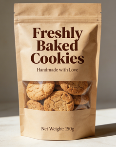 ถุงซิปล็อคแบบตั้งได้ วัสดุ PET PE สำหรับบรรจุภัณฑ์อาหาร เช่น บิสกิต ปิดผนึกด้วยความร้อน ปลอดภัย ใช้งานได้จริง ขายส่ง MOQ ต่ำ - Product Image 2