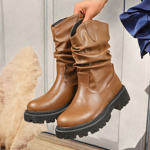 Bottes de pole dance à plateforme, talon fin de 17 cm, modèle Walk, avec strass en cristal et diamant, hauteur genou, fermeture éclair, transparentes, hiver - Product Image 2