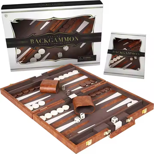 Il miglior Set di Backgammon di lusso portatile in pelle PU <span class=keywords><strong>da</strong></span> 11 15/17 5 pollici per il classico gioco <span class=keywords><strong>da</strong></span> <span class=keywords><strong>tavolo</strong></span> per famiglie - Product Image 3