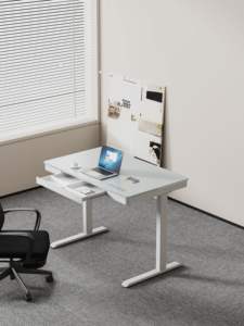 Bureau de travail ergonomique réglable en hauteur, en acier et bois, pour le bureau, la maison, les jeux, l'étude, style industriel - Product Image 2