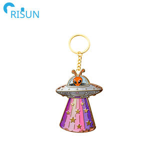 Factory Bomb UFO We Are Not Alone Llavero Logotipo personalizado Cute Alien Galaxy Spaceship I Believe UFO Llaveros Key - Product Image 4