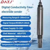Capteur de conductivité industrielle, sonde à quatre électrodes pour la surveillance de l'eau de mer, mesure de la salinité de haute précision, sortie RS485