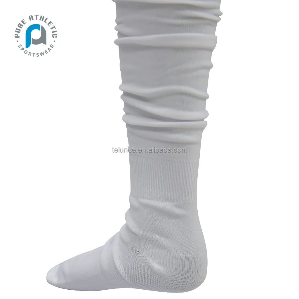 PURE High quality Professional Scrunch leg sleeve Football Socks Extra Long Soccer grip Football Scrunch Socks