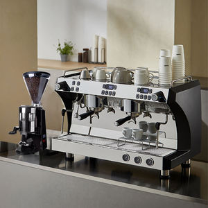 Cafetera Profesional Yoshan Automática Comercial de Acero Inoxidable, Máquina de Espresso Barista de Dos Cabezas y Cuatro Orificios - Product Image 1