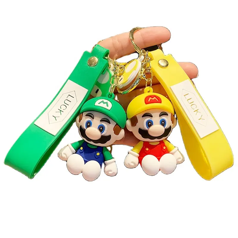 Cartoon Cute Creative Mario Creative Anime Soft Rubber Doll PVC Keychain Handbag Pendant Birthday Gift