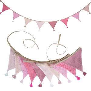 Banderole à franges en coton doux, drapeau, <span class=keywords><strong>guirlande</strong></span> suspendue pour fête d'enfants, fête de bébé, fête sur le thème du camping - Product Image 1