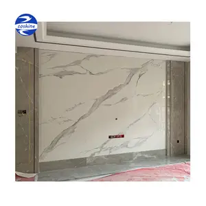 Calacatta white marble look bathroom tv background wall ceramic tiles