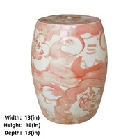 Siège de jardin en porcelaine rouge sous-glaçurée chinoise, motif animal et floral peint à la main, tabouret décoratif en céramique pour la décoration intérieure
