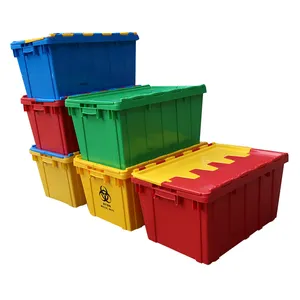 Stackable Tote Plastic Plastic Plastic Crates Plastic Moving Box JOIN Crate Heavy Duty Nestable And Stackable Tote Bin Moving Storage Box Plastic Crate With Hinged Lids