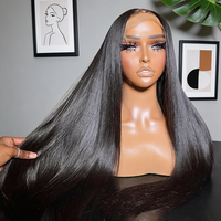 Peluca frontal de encaje HD transparente sin pegamento con cutículas alineadas, grado salón estadounidense, cabello humano virgen vietnamita liso SDD