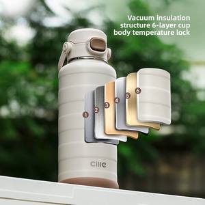 Thermos portable en acier inoxydable <span class=keywords><strong>Hile</strong></span>, grande capacité, pour hommes, femmes, étudiants, boisson directe, extérieur, mode, sport, avec poignée - Product Image 2