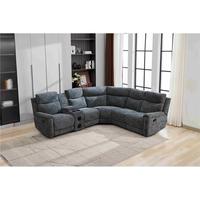 Canapé d'angle moderne inclinable en tissu avec haut-parleur Bluetooth, fonction massage et table pliante pour salon – Vente directe usine