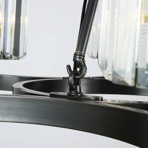 Lámpara de Techo Moderna de Metal con Ruedas de Cobre, Pantalla de Cristal, Acabado Negro Mate, Luces Colgantes Redondas para Sala de Estar o Vestíbulo - Product Image 2