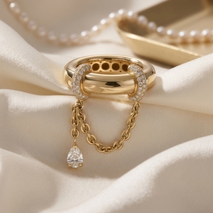 Milskye Produttore di Gioielli Personalizzati, Anelli Classici da Donna in <span class=keywords><strong>Argento</strong></span> <span class=keywords><strong>925</strong></span> Placcato Oro 18k con Zirconi Cubici - Product Image 3