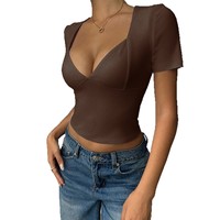 T-shirt sans manches en tricot uni à col en V, style européen et américain, coupe ajustée, pour femme