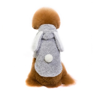 Traje De Coelho De Estimação Com Capuz Gato Quente Aconchegante Bonito Camisola Coral Do Velo - Product Image 3