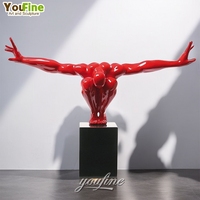 YOUFINE Nouvelle sculpture de statue de plongeur en acier inoxydable poli miroir pour la décoration de piscine