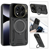 Nouvelle coque de téléphone antichoc en TPU avec protection d'objectif d'appareil photo, support rotatif et anneau magnétique pour Redmi Note 14 Pro 4G