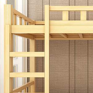 Letto a Castello in Legno di Pino Massiccio Stile Nordico con Contenitore, Soluzione per Dormitorio e Camera da Letto Familiare - Product Image 3