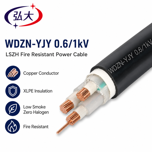 WDZN-YJY 0.6/1 KV LSZH Fire Resistant Power Cable Copper Core XLPE Insulated Low Smoke Halogen Free Cable