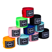 GINGPAI Lot de 2 Bandages de Boxe Élastiques et Respirants Muay Thai, Supports pour Poignets Kickboxing MMA Sanda Taekwondo 1,5/3/5M