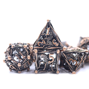Ankheg-Juego de dados de Metal hueco, DND 7 D & D, para juego de mazmorras y Dragón, <span class=keywords><strong>color</strong></span> cobre antiguo - Product Image 3