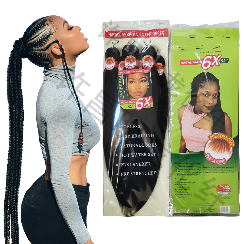 Extensões de cabelo de crochê para africano, preço de fábrica, expressão de cabelo, ombre, tranças fácil, pré-esticada, trança sintética