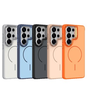 Quality metal camera holder matte frosted magnetic phone case for samsung Galaxy S26 ultra S25 A35 A57 A14 <b>cover</b> for iPhone 17 - Product Image 6