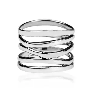 2024 Trendy Wholesale 925 Plating Alloy Jewelry Sterling Punk Chunky Rings Silver Rings Statement Rings For Women Men