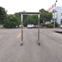 Table d'assistance mobile pour vétérinaire EUR VET, en acier inoxydable 304, réglage manuel de la hauteur, compatible avec les tables d'opération
