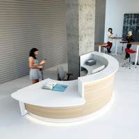 Dimensions personnalisées petits bureaux de réception de clinique incurvés service à la clientèle meubles de bureau de réception de station d'infirmière