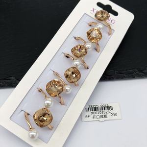 징징 슈핑 주얼리 인스 패션 멀티 컬러 18K 금도금 크리스탈 웨딩 파티 반지 하트 모양 라인스톤 여성용 선물 - Product Image 6