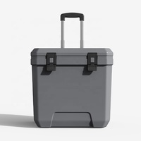 38L en plastique extérieur isolé chariot glacière boîte pique-nique Portable Ice Hard Cooler coffre