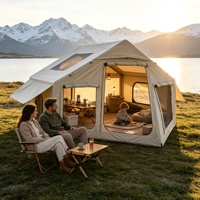 Tente Gonflable Cabine à Arceaux en PVC, Colonne Gonflable, Oxford 300D Imperméable PU3000mm, 4 Saisons, Grande Famille, Extérieur