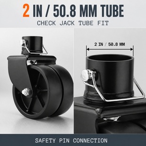Roue pivotante double de 6 pouces pour cric de remorque, avec tube de 2 pouces, à visser, pièces de remorque marine pour cric de lèche de remorque de bateau, camping-car, VR - Product Image 2