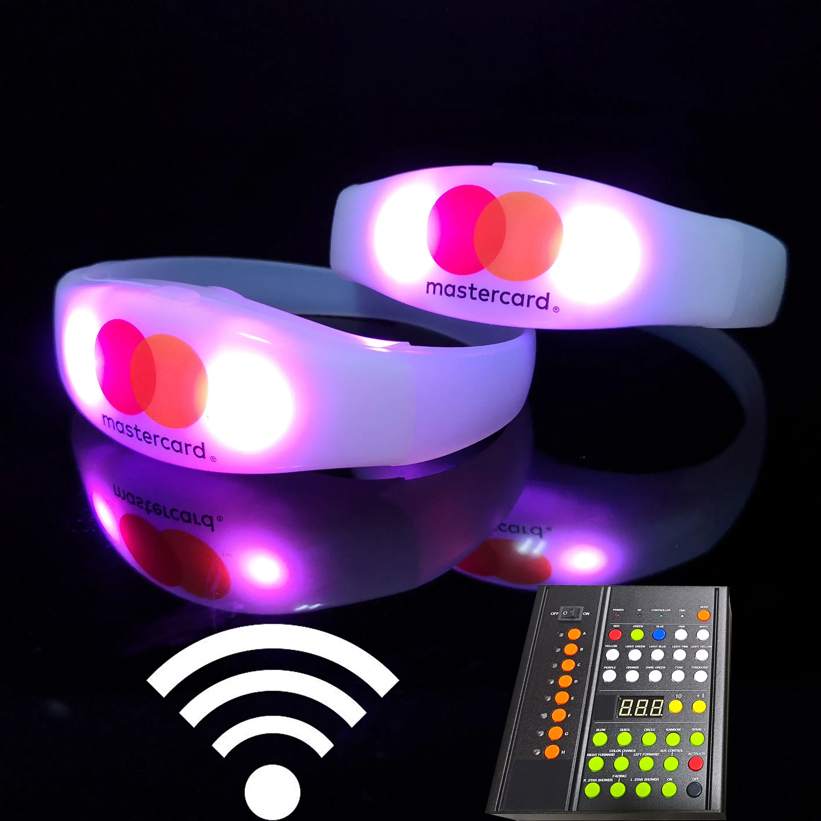 Silicone Wristband Music Radio Controlled Bracelet LED Bracelet White Remote Controlled Custom LED Bracelet