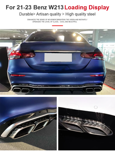 ส่วนปลายท่อไอเสียรถยนต์สำหรับรถ Mercedes Benz 2017-2023 E260 E200 E300L ไป E63S ด้านหลังตัวกระจายแสงสี่เหลี่ยม304สแตนเลส - Product Image 6