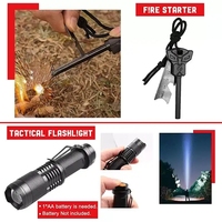 Kit de survie multi-outils d'extérieur 17 en 1, accessoires de camping, équipement de survie
