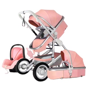 Nouvelle poussette bébé 2021, chaise à roulettes pliable pour enfants, chariot, tricycle 3 en 1 pour maman - Product Image 5