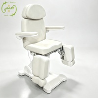 Fauteuil de podologie électrique à 3 moteurs, fauteuil de pédicure médical rotatif avec repose-jambes séparé, fauteuil de soin des pieds pour salon de beauté