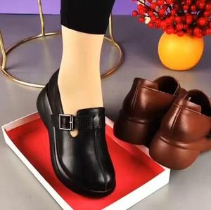Chaussures plates en cuir souple pour femmes, tendance mode de plein air, mocassins décontractés de haute qualité - Product Image 4