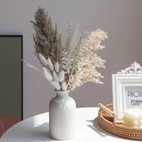Mini bouquet naturel de roseaux de pampa, d'eucalyptus et de tournesol, style simple et luxueux, vintage, pour mariage, couronne décorative, grand modèle pour la maison