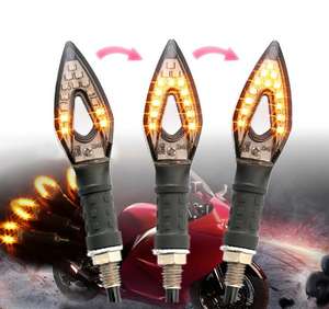 LED 12V en forma de rombo Luz de señal de giro que fluye Indicadores de agua corriente con luces de freno intermitentes - Product Image 2