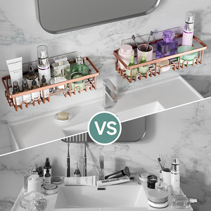 Nuovo 2026 Portaoggetti da Bagno in Acciaio <span class=keywords><strong>Inox</strong></span>, Mensola per <span class=keywords><strong>Doccia</strong></span>, Organizzatore da Bagno 6 Pezzi Senza Foratura con Portasapone - Product Image 5