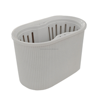 Pot Bunga Plastik PP Ramah Lingkungan Tahan Lama untuk Balkon Taman, Cocok untuk Tanaman Sukulen, Warna Putih Beige, Tahan Matahari/Hujan/Salju, untuk Penggunaan Keluarga