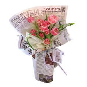 Papel de envolver para floristería, arte de flores <span class=keywords><strong>en</strong></span> inglés, periódico, flor, regalo, alta calidad - Product Image 6