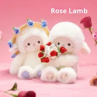 Peluche Courte en Forme de Mouton Magnétique Rose, Bouquet Créatif, Cadeau pour Couple, Remplissage Coton PP, 11-30cm - Vente Flash