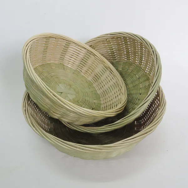 2023 New promotion high quality handmade rattan fruit and vegetable storage basket