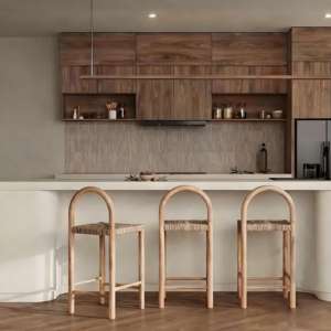 Tabourets de <span class=keywords><strong>bar</strong></span> en bois massif tressé en rotin de style designer, tabourets de <span class=keywords><strong>bar</strong></span> d'îlot de style chinois <span class=keywords><strong>vintage</strong></span> - Product Image 4